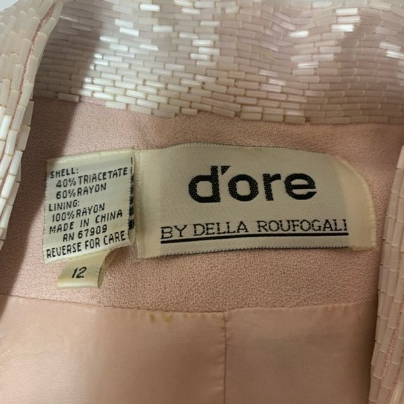 Vintage Pink Beaded Jacket And Matching Skirt - Picture 5 of 5